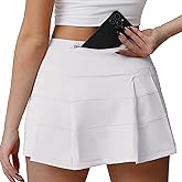 Husnainna High Waisted Pleated Tennis Skirt with Pockets Athletic Golf Skorts for Women Casual Workout Built-in Shorts