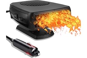 QIDOE Car Heater, 12V 200W Portable Windshield Defroster, 2 in 1 with Heating and Cooling Modes, Plug in Cigarette Lighter Heaters Fast Heating Defrost Defogger with Ergonomic Handheld Design for All Cars