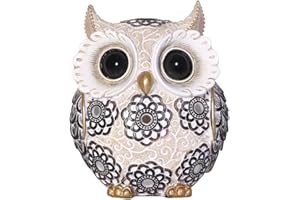 FAMICOZY Adorable Owl Figurine,Big Eyes Cute Owl Statue,Shelf Accents for Home Office Decor and Owl Lovers