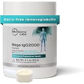 Microbiome Labs Mega IgG2000 Gut Health Powder for Women, Men &amp; Kids 2+ - IgG Immunoglobulin Supplement for Digestive Health Support - Dairy-Free Bovine Colostrum Supplement Alternative (2.1 Ounces)