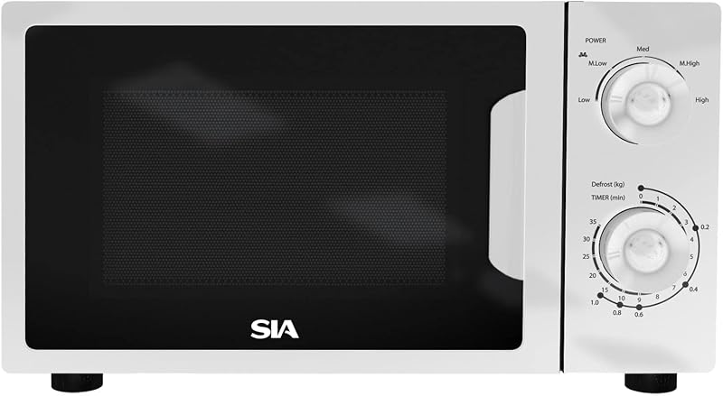 SIA FAM21WH 20L Microwave 700W Freestanding White with Analogue Dials