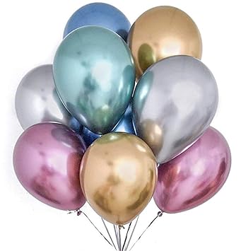 Chrome Balloons 10 Pcs 12 Inch Gold Metallic Balloons Chrome
