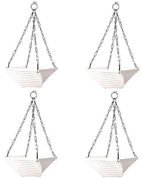 Vinshra Gardening Hanging Pots, White Color Flower Pots Size: 9