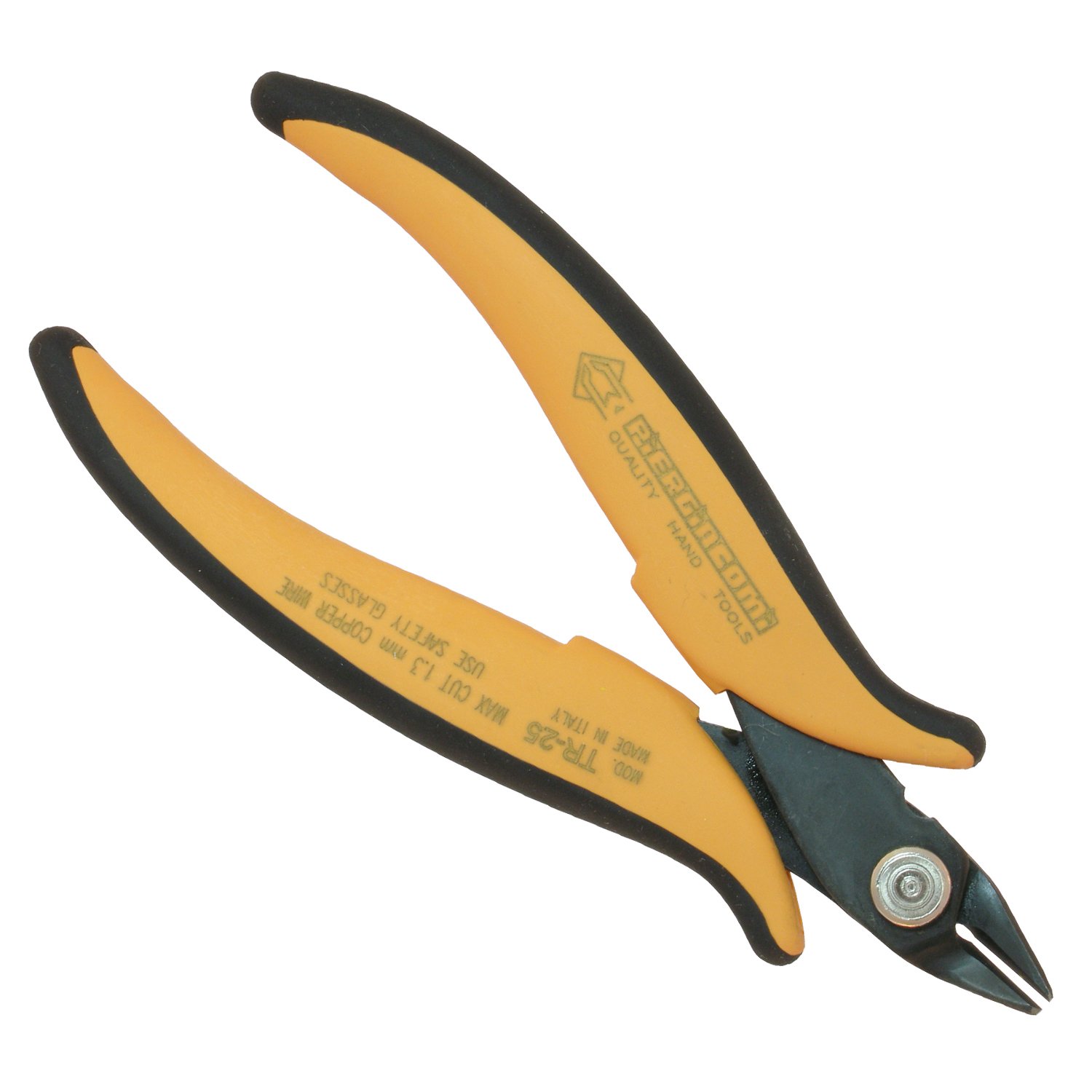 Piergi Acomi Micro Side Cutters with 21 Degrees Angled and 8 mm Cutting Length for Clean Cutting of Copper Soft Wire Diameter 1.3 mm 16AWG TR25