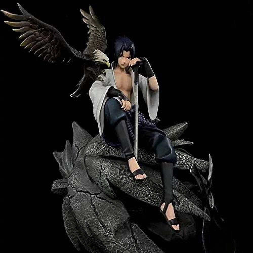 Byrhgood Anime Action LLJJ Naruto Anime Figure Model Uchiha Sasuke Statue Handmade Decoration Collectible Children s Toys 35CM