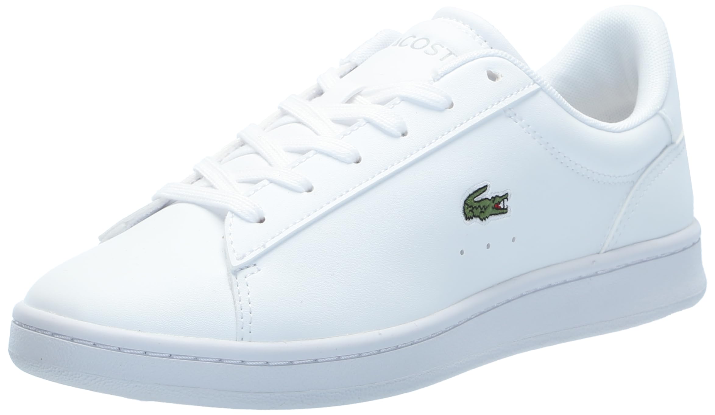 Lacoste Unisex-Child Juniors’ Carnaby Set Sneaker, White/Gloss/Log/Marzipan/Java Blue, 6.5