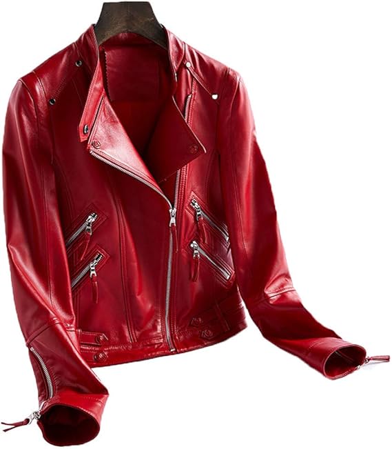 Amazon Jcstory ライダースジャケット レディース本革 ラム羊革 レザージャケット大きいサイズショート丈赤 革ジャケット 革ジャン ブラック キレイめアウター 春 秋 冬 レッド Xxl コート ジャケット 通販