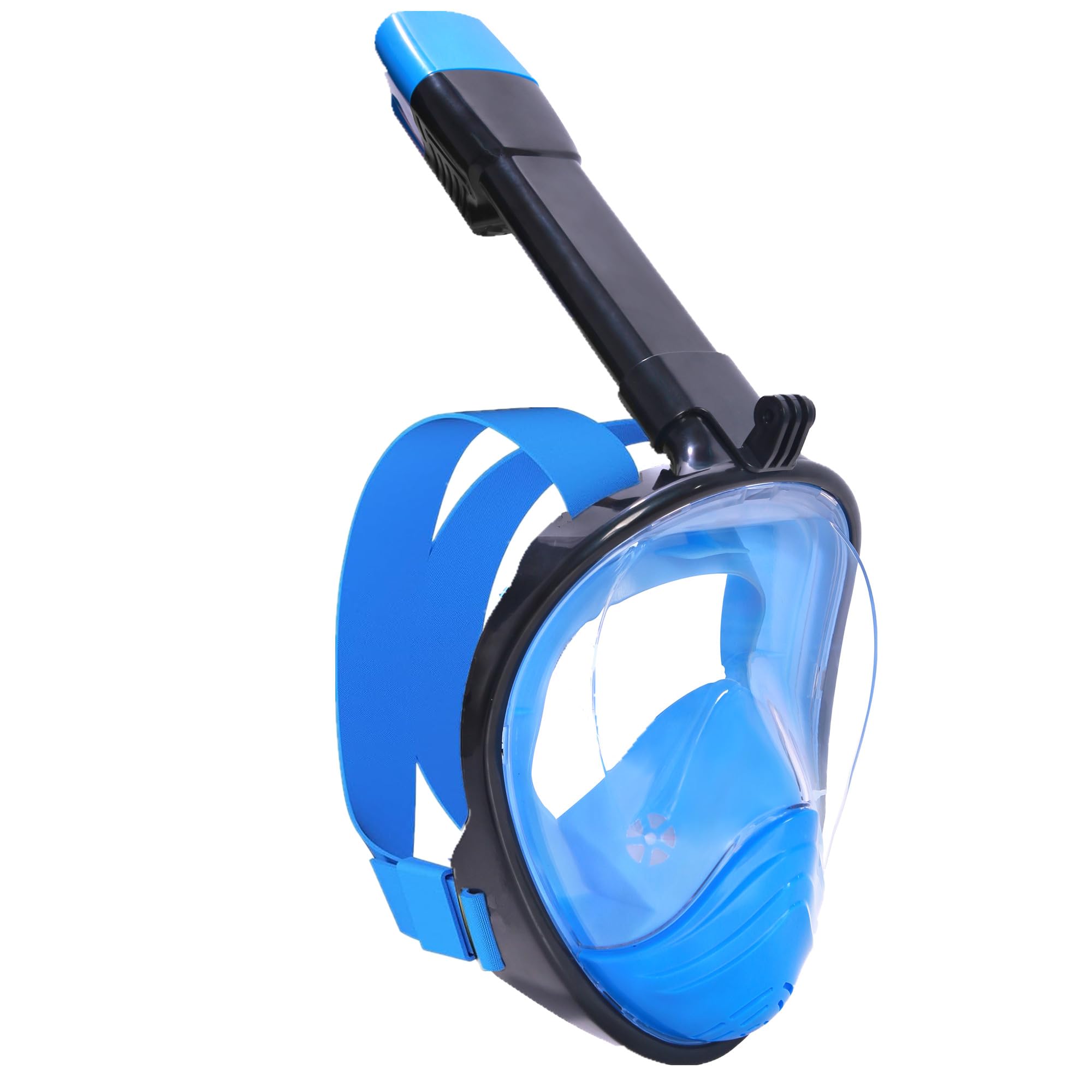 Snorkel Mask Full Face,Snorkeling Mask Set for Adults and Youth with Detachable Camera Mount Design,Panoramic Snorkeling Gear,Diving Mask with Anti-fog and Anti-leak Technology(BlackBlue S/M)