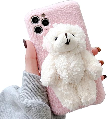 Amazon Ranzl Iphone 7 8 Se ケース 可愛い360度保護 Cute 熊ちゃん フワフワ シンプル 取り出し易い もこもこ 3dぬいぐるみ 暖かい ドロップ防止 柔らかい 秋冬 軽量 人形 ジャケット アニマル クリスマス お誕生日プレゼント イヤホン ヘッドホンケース