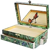 Enchantmints Musical Butterfly Jewelry Box Butterfly Spins to Music 3 Pullout Drawers