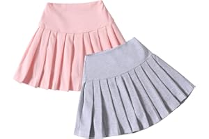 Neutocd Toddler Baby Girls Skirts Skorts Elastic High Waist Plain Pleated Skirts for Girls Running Sports Tennis Skater Skirt