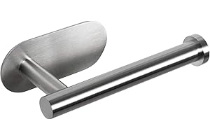 HouseAid Self Adhesive Toilet Paper Holder for Bathroom, No Drilling Stainless Steel Toilet Roll Holder, Brushed Nickel