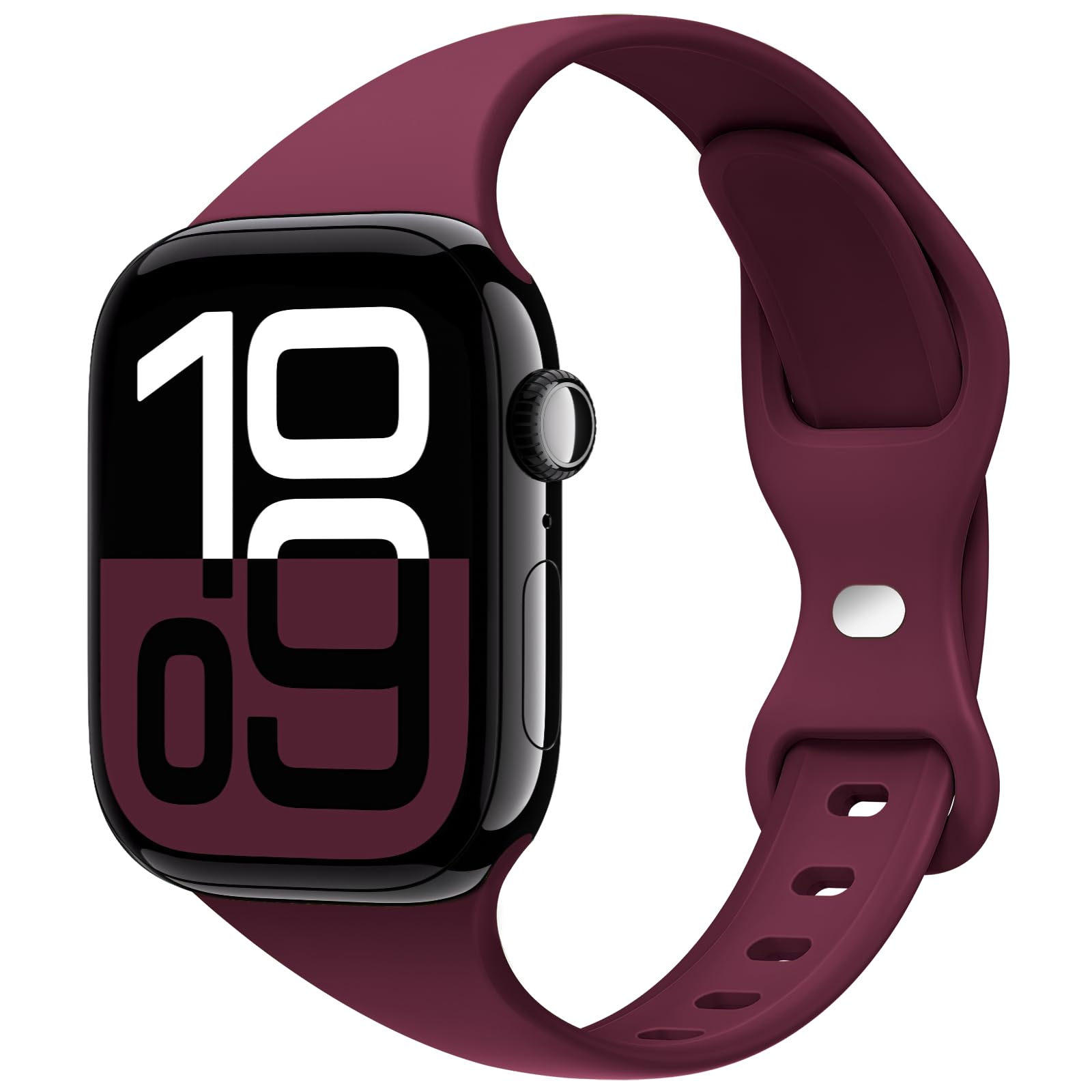 STG Sport Band Compatible with Apple Watch 38mm 40mm 41mm 42mm 44mm 45mm 49mm, Soft Silicone Slim Thin Narrow Replacement Strap Compatible for iWatch Ultra SE Series 9/8/7/6/5/4/3/2/1 (Wine Red,