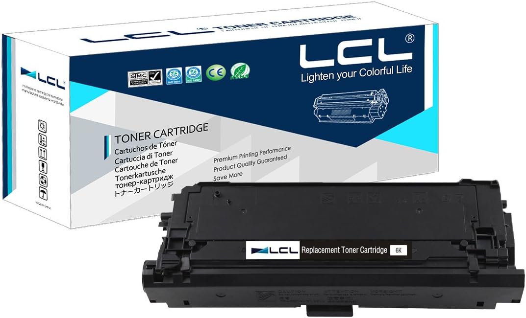 LCL Remanufactured Toner Cartridge 508A CF360A 6000 pages (1 Black) Replacement for HP M553 M577 Color M552dn M553dn M553n MFP M577f MFP M57 M553n M553x MFP M577Z MFP M577dn MFP M577f MFP M577 M577c