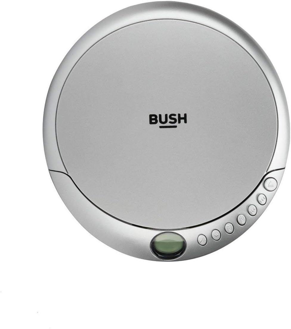 Bush Jog Proof Portable CD Player Silver Up to 6 Hours Playback Includes