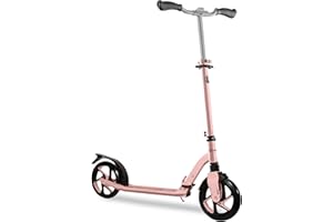 LaScoota Kick Scooter for Kids Ages 6+, Teens & Adults, Large 8" Sturdy Urethane Wheels. Adjustable Handlebar, Lightweight, Foldable, 220lbs Max Load