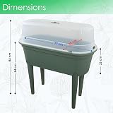 GEEZY Raised Garden Bed Planter Box with Lid and Legs Green 38x77x84 cm view 8