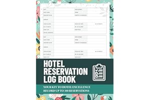 Hotel Reservation Log book: Lodging Guest Book, Front Desk Booking Organizer, Check-In and Out, Hotel Management and Hospitality