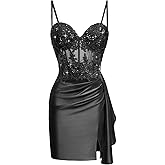 Ztikolen Lace Satin Homecoming Dresses Short for Teens 2026 Mini Bodycon Prom Cocktail Party Gown for Women