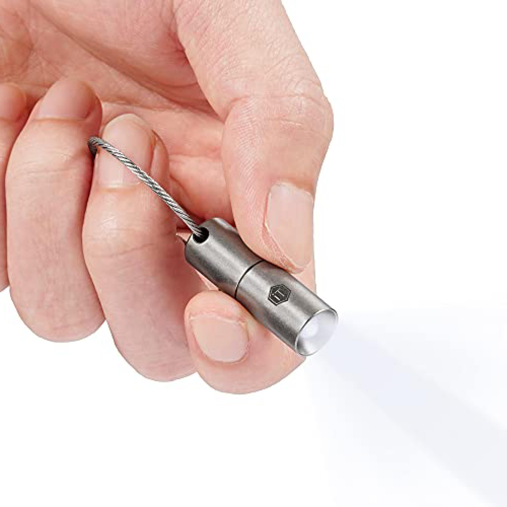 KeyUnity KF00 Titanium Mini Keychain LED Torch,15 Lumens Waterproof Electric Flashlight,Hand Size,Single Mode,for Camping,Hiking,Climbing,Fishing,Backpacking ((KF00 Sandblasted)