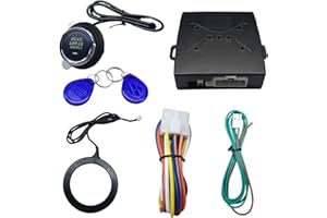 BDZMC Car Push Engine Start Button Kit, Upgrade Push to Start Ignition Kit, Smart Keyless Go System for Most DC12V Cars