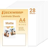 TECKWRAP Matte Laminating Sheets clear laminate sheets Sticker Paper for Inkjet Printer Clear Laminate Sheets for Printable V