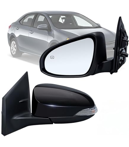 Dexepe Driver Side Mirror Assembly Compatible With Toyota Corolla 2014-2019 Heated Power Adjustable Glass Replace 8794002F30, 8794002F31, TO1320294, 8794002943 Black (5Pin Left), Complete Wing Mirrors - Canada