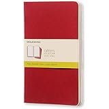 Moleskine Cahier Journal, Soft Cover, Large (5" x 8.25") Plain/Blank, Cranberry Red, 80 Pages (Set of 3)