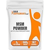 BulkSupplements.com MSM Powder - Methylsulfonylmethane, MSM Supplement, Nutritional Supplement - Gluten Free, 3g per Serving, 500g (1.1 lbs) (Pack of 1)