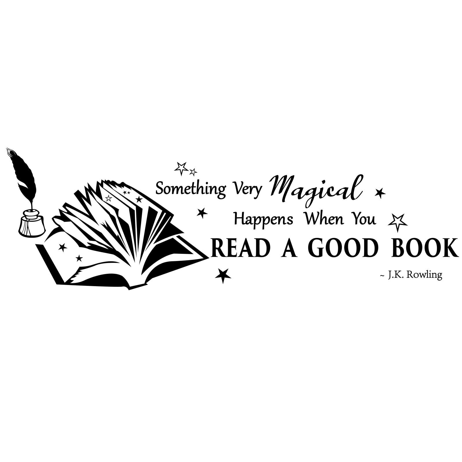 PLIGREAT Read Books Inspirational Quotes Wall Stickers Removable Vinyl Peel and Stick Decals for Nursery Back to School Library Home Office Study Room DIY Wall Art Decor