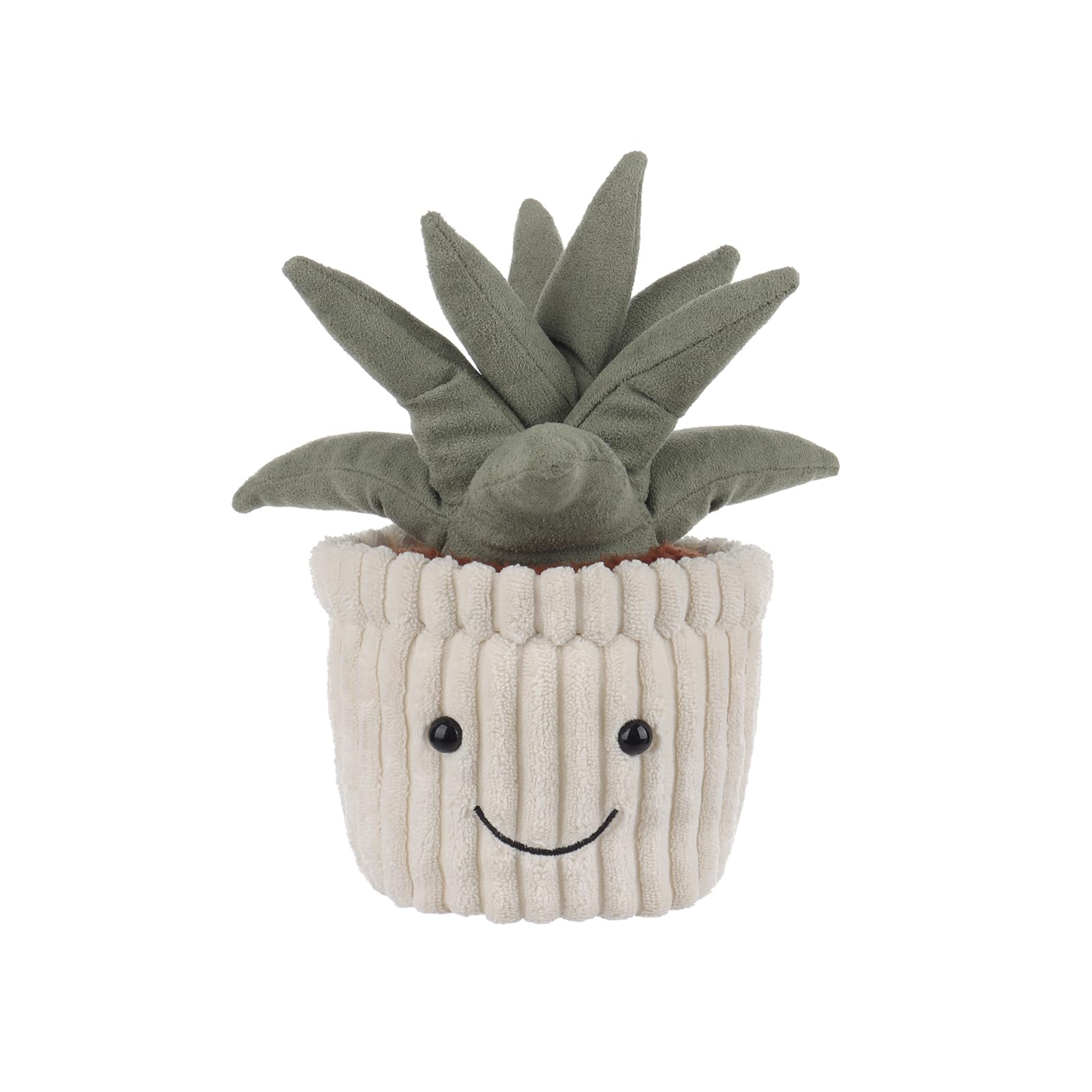 Apricot Lamb Soft Aloe Plant Plush Toy, Stuffed Green Pot, Kawaii Plushie for Kids