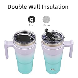 Konokyo 20 oz Tumbler with Handle and 2 Straw 2