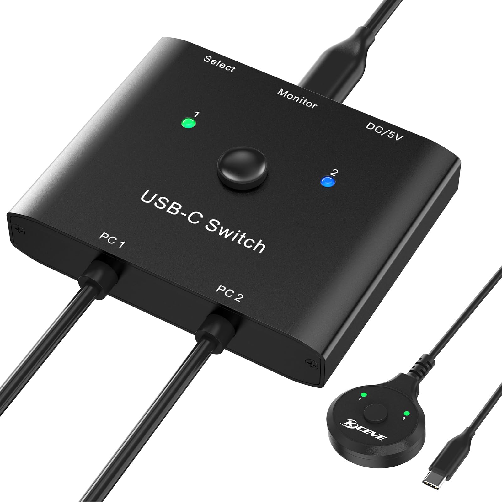 Photo 1 of USB C Switch,USB C Switcher 2 Computers,Type C KVM Switch 8K@60Hz 4K@120Hz Video/10Gbps Data Transfer/100W Charging,Compatible with Thunderbolt Device,USB-C Cables Included