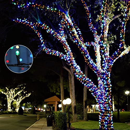 COLCOW Color Changing Christmas String Lights Outdoor Indoor, 500 LED 174ft Warm White Mixed