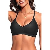 Women Bikini Top - Sports Bra Swimsuits Top Only Crisscross Bathing Suit Swim Bra Padded