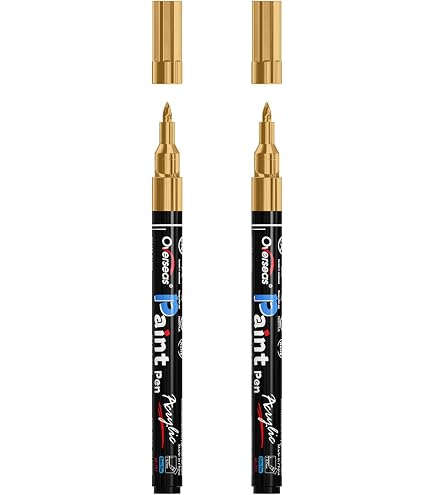 thumbnail image 2 of Uchida Calligraphy Paint Marker Set - Gold, Silver, White 3-Pack With 2mm Nib 2 of 12