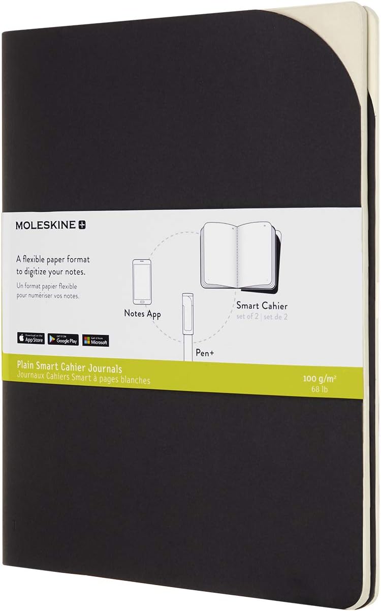 Moleskine Extra Large Size 19 x 25 cm Smart Cahier Journals, Digital Ruled Cahier Notebooks, Compatible with Pen+