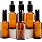 YIZHAO Amber Glass Spray Bottles 1oz, with Small Fine Mist Spray, Metal Cap, Refillable for Essential Oil,Travel,Cleaning,Perfume,Aromatherapy,Makeup &ndash; 6 Pcs
