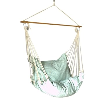 Slack Jack Cushion Fabric Swing (White, Blue and Green)
