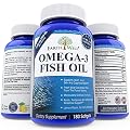 Omega 3 Fish Oil Supplement - 180 Lemon Flavored Capsules - 1,500mg Omega-3 Fatty Acids per Serving (800 mg EPA, 600mg DHA, 100mg others) - Highest Quality Pills on Amazon - Triple Strength