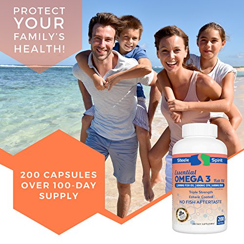 Fish Oil Omega 3 EPA DHA Supplement NO Fish BURPS 100 Tasteless, Odorless, Pure 200