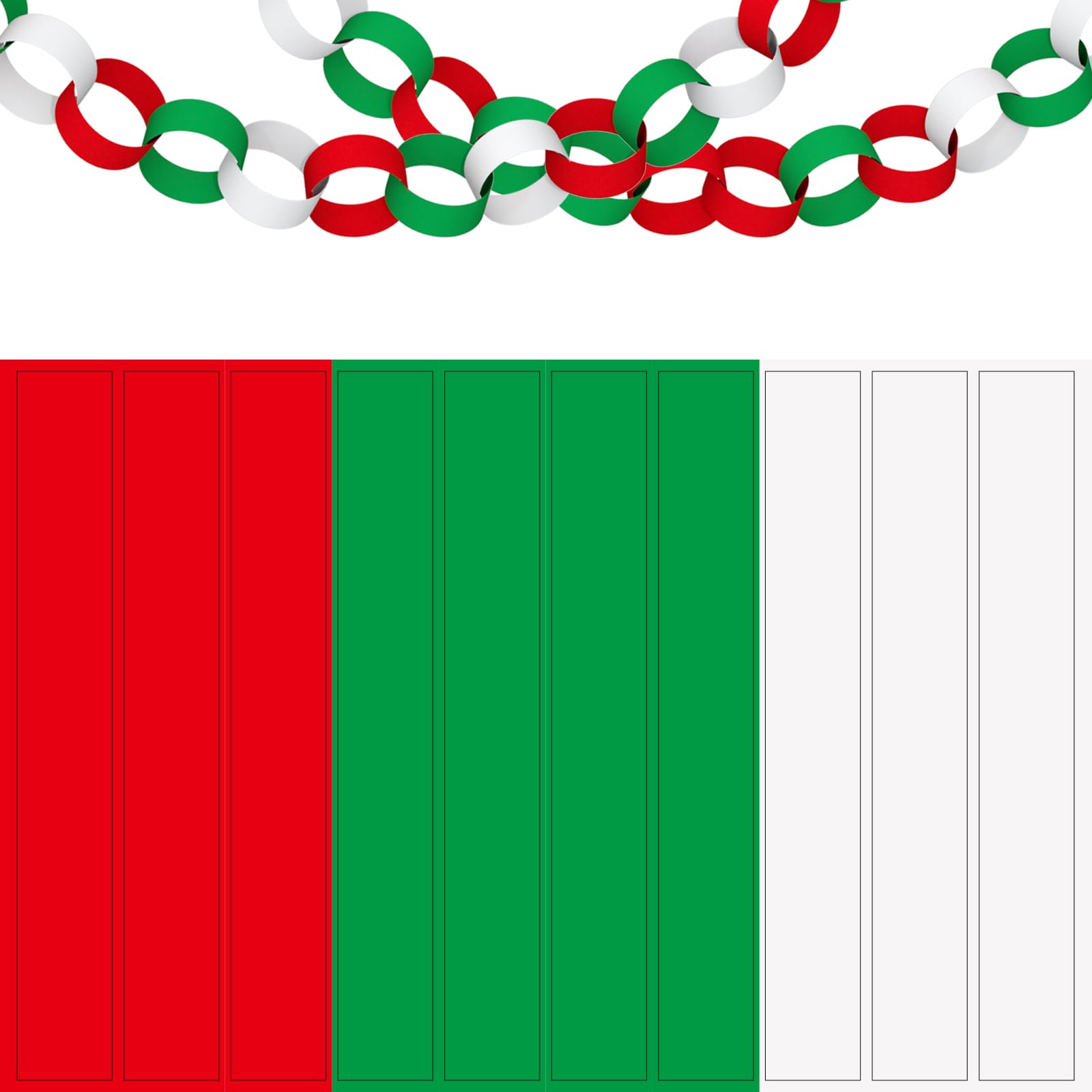 Morcheiong 600Pcs Paper Chains Merry Christmas Craft Paper Strips Blank Colors for Classroom Home Party Decoration Supplies