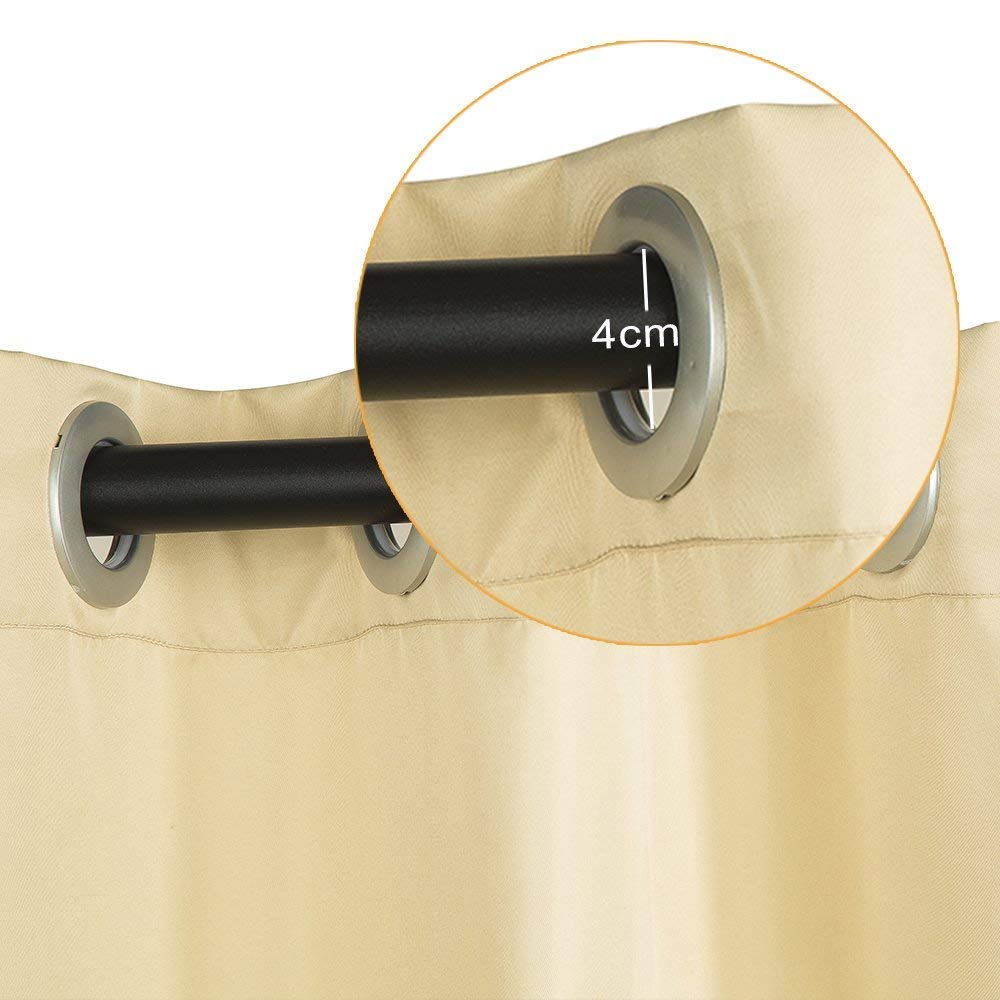 Clothink Outdoor Curtain Panel for Patio 50x84inch Beige Grommet Top Thermal Insulated Blackout Outdoor Curtain/Drape for Patio/Front Porch