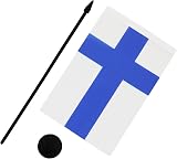 AZ FLAG Finland Table Flag 5x8 in Polyester Desk Flag with Pole & Base view 3