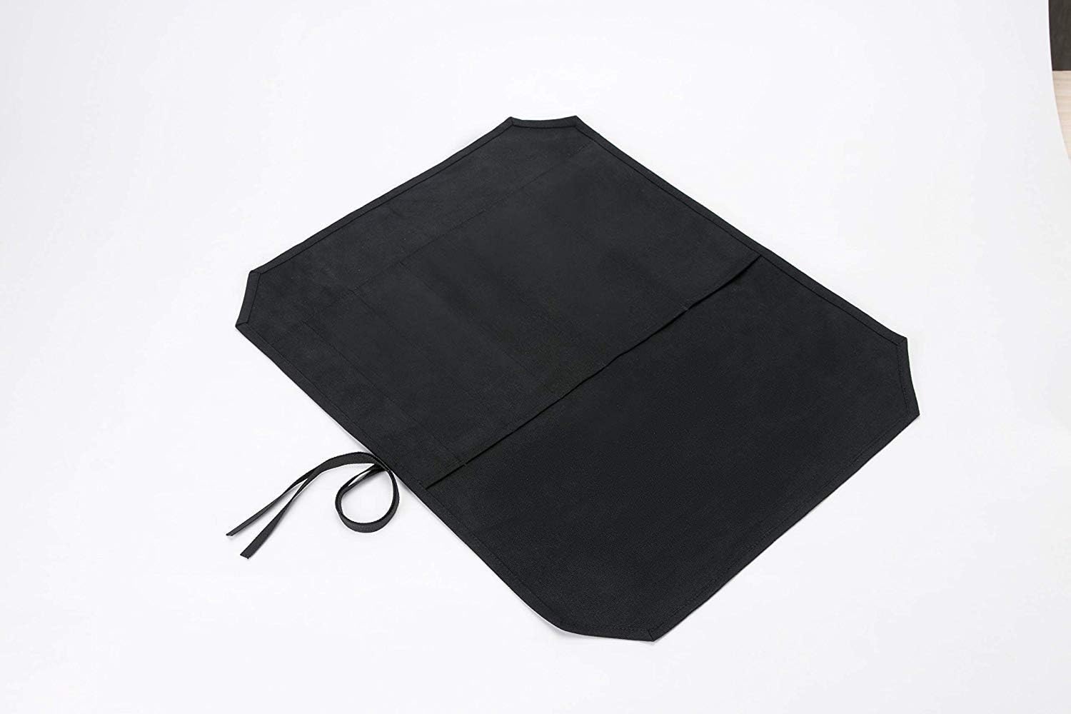Chefs Knife Roll Bag,Waxed Canvas Knife Case Storage,Portable Chef Knife Bag,7 Slots Knife Cutlery Tool Roll Case for Camping Hiking,Heavy Duty Knife Bags Gifts for Chefs Men(Black) - Image 3