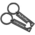 FEELMEM Big Sister Little Brother Sibling Matching Keyring Set Family Jewelry