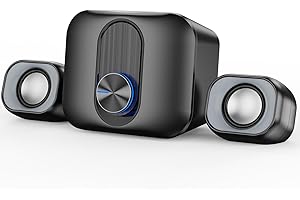 LENRUE 2.1 Computer Speakers for Desktop with Subwoofer, PC Speakers Laptop/Tablet/Monitor,5W+3Wx2 Stereo Desktop Speaker with Enhanced Bass,USB Powered Speaker with AUX-in -N197