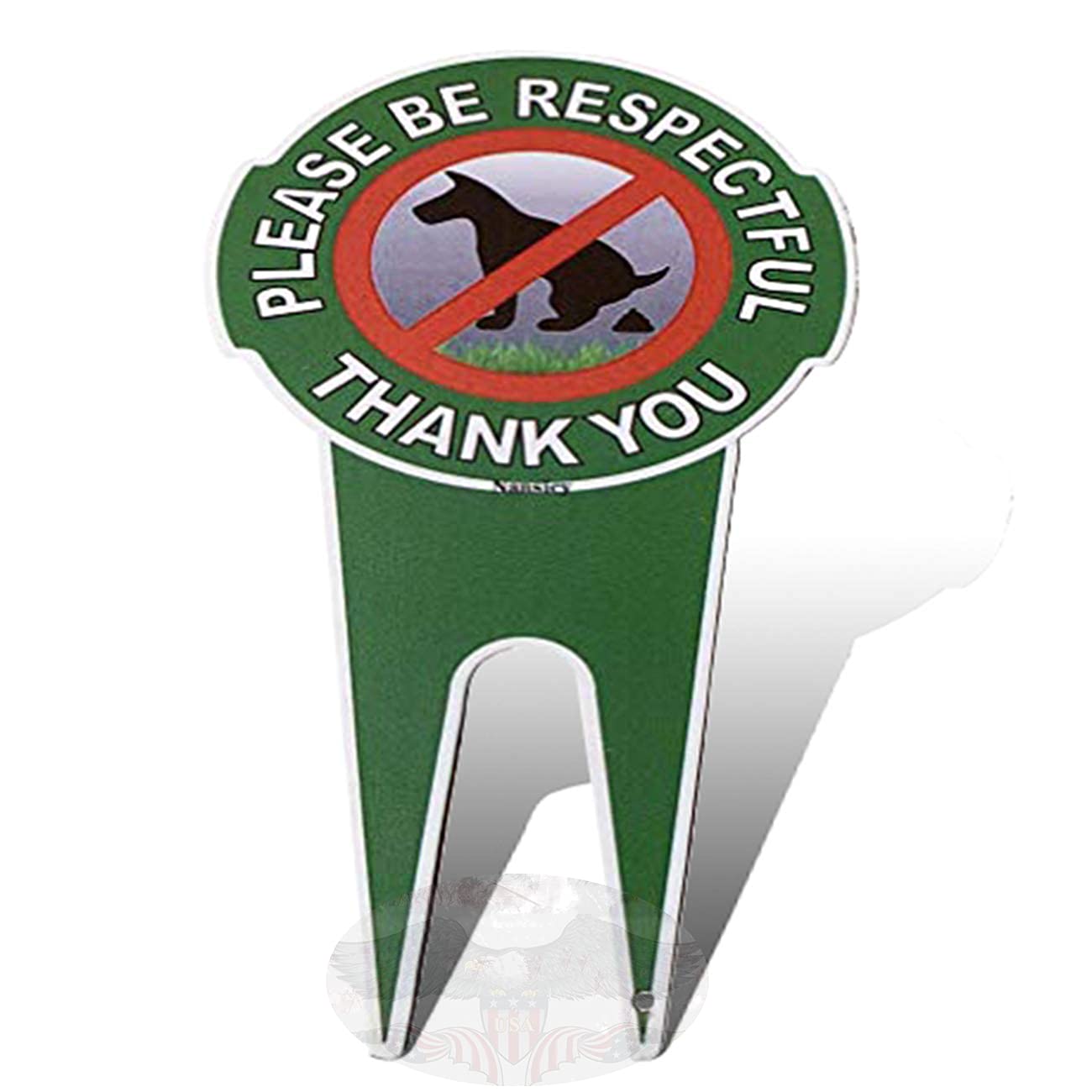 No Peeing/Pooping Be Respectful Dog Sign, Stop Dogs from Pooping and Peeing On Your Lawn, Politely Reads Please Be Respectful-Metal Reflective Yard Sign Protect Your Grass & Property (No Poo)6" x 12"