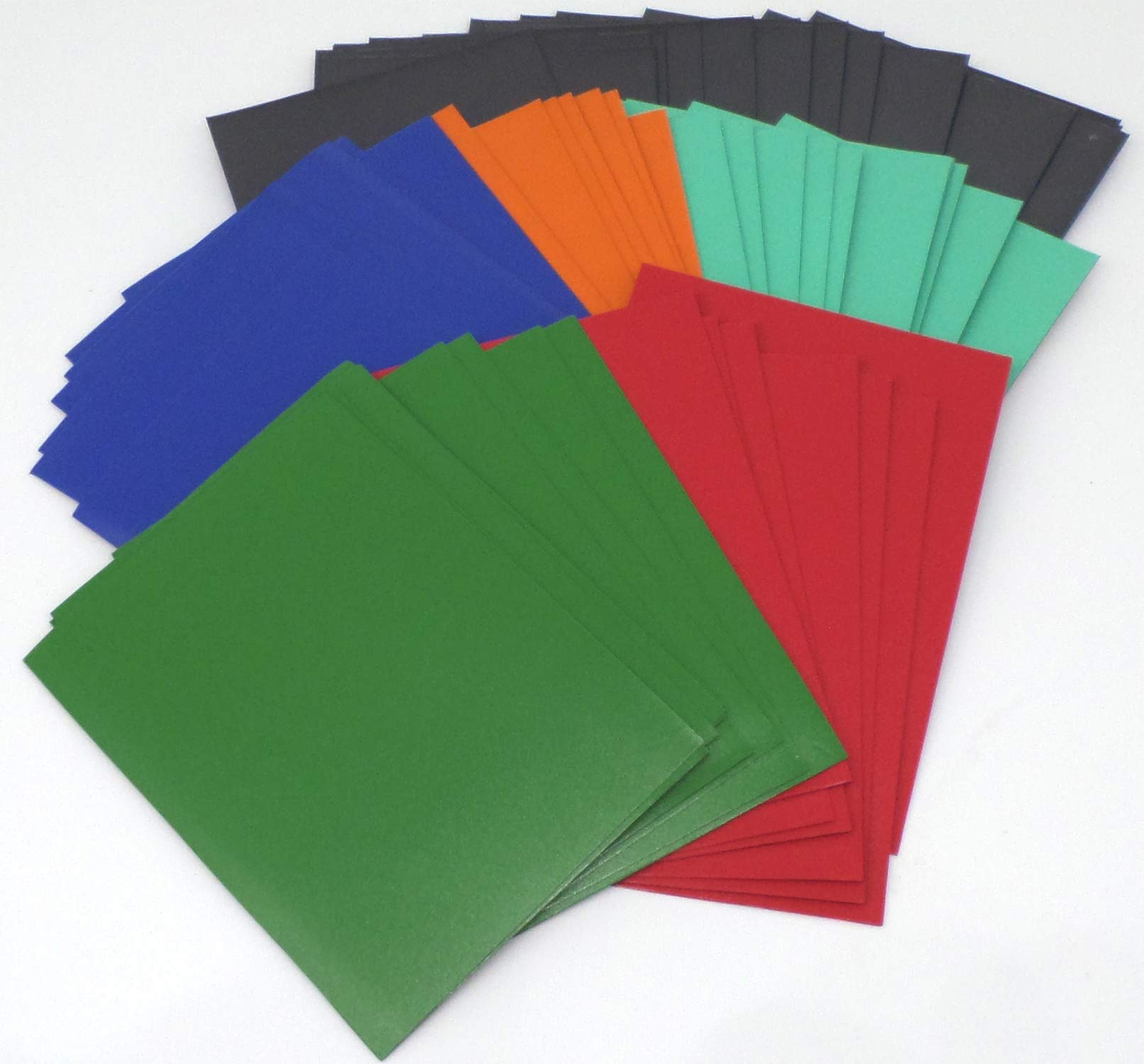 docsmagic.de 5 x 100 Premium Bi-Color Card Sleeves Mat Dark Blue Green Red Orange Mint/Black Standard Size 66 x 91