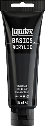Liquitex Basics Acrylic Paint Mars Black 118ml Tube Artist Quality